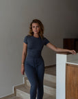 LIMITED EDITION Charcoal Grey cuffed drawstring trousers