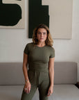 LIMITED EDITION Olive Green Sculpt round neck t-shirt