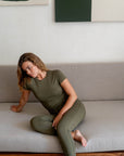 LIMITED EDITION Olive Green cuffed drawstring trousers