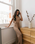 Spiced Chai drawstring wide-leg trousers