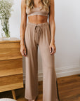 Spiced Chai drawstring wide-leg trousers
