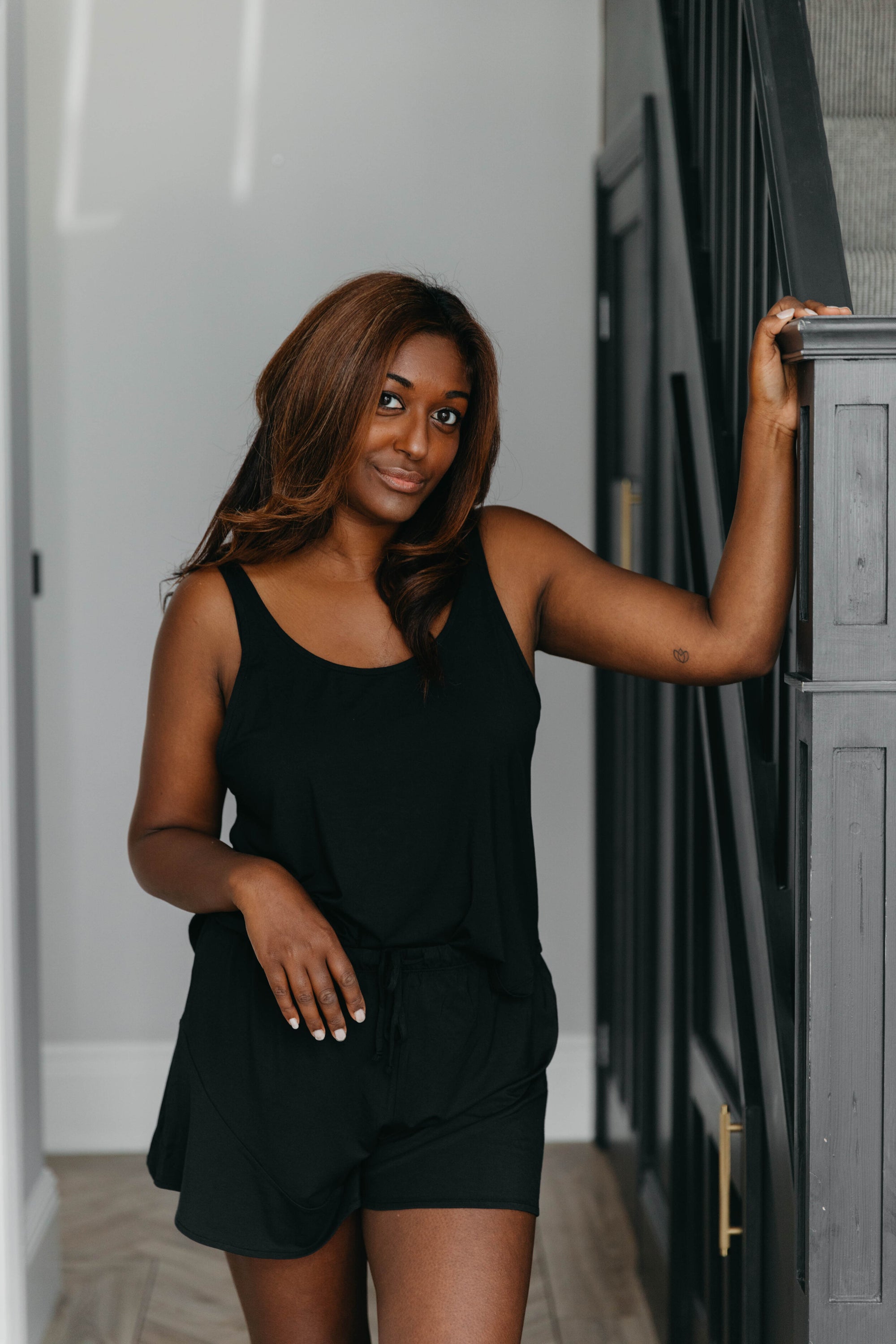True Black scoop-neck vest