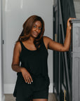 True Black scoop-neck vest
