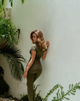LIMITED EDITION Olive Green cuffed drawstring trousers