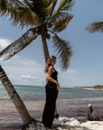 True Black Bamboo Rib Maxi Lounge Dress