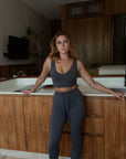 LIMITED EDITION Charcoal Grey cuffed drawstring trousers