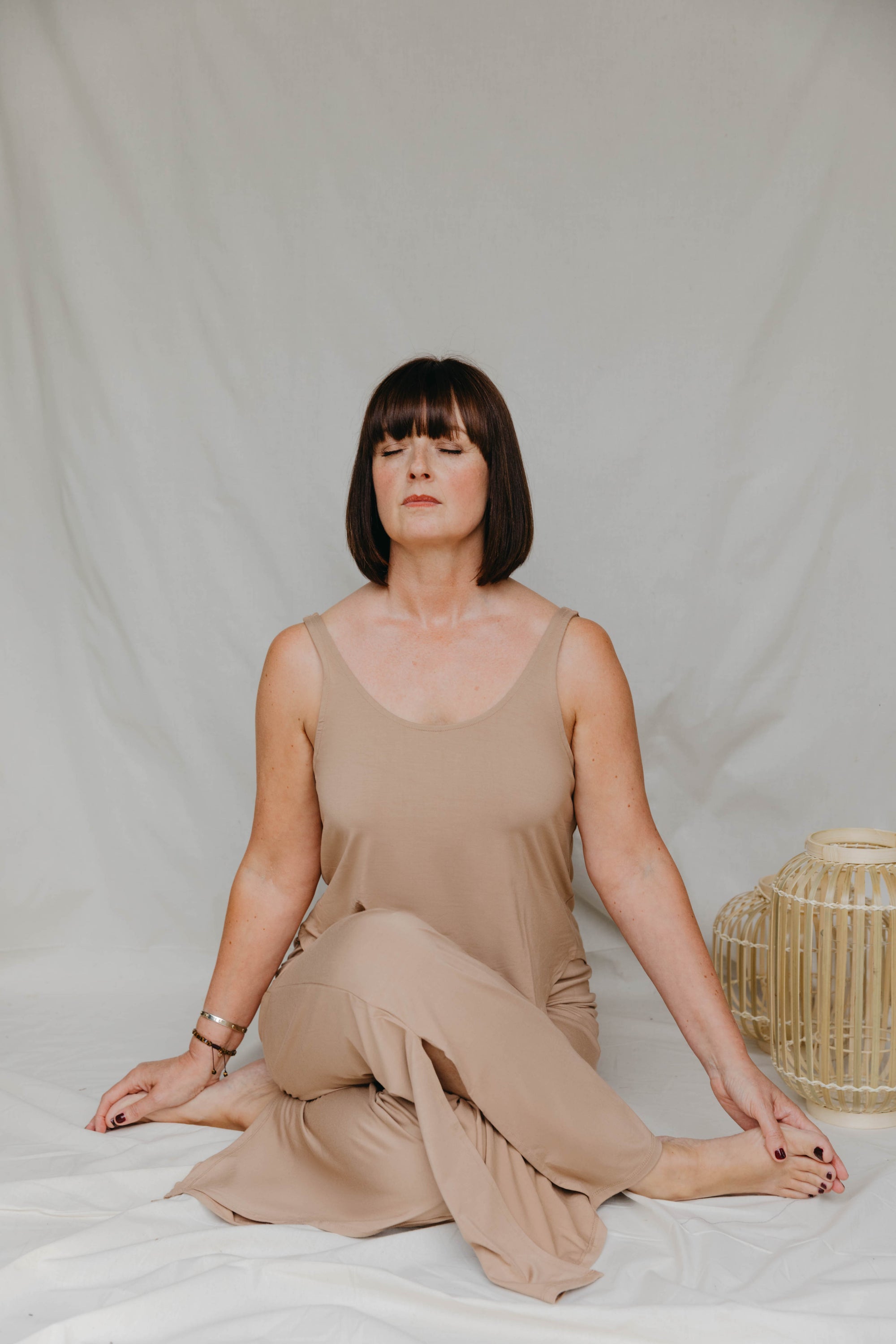 Spiced Chai drawstring wide-leg trousers