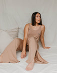 Spiced Chai drawstring wide-leg trousers