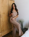 Spiced Chai drawstring wide-leg trousers