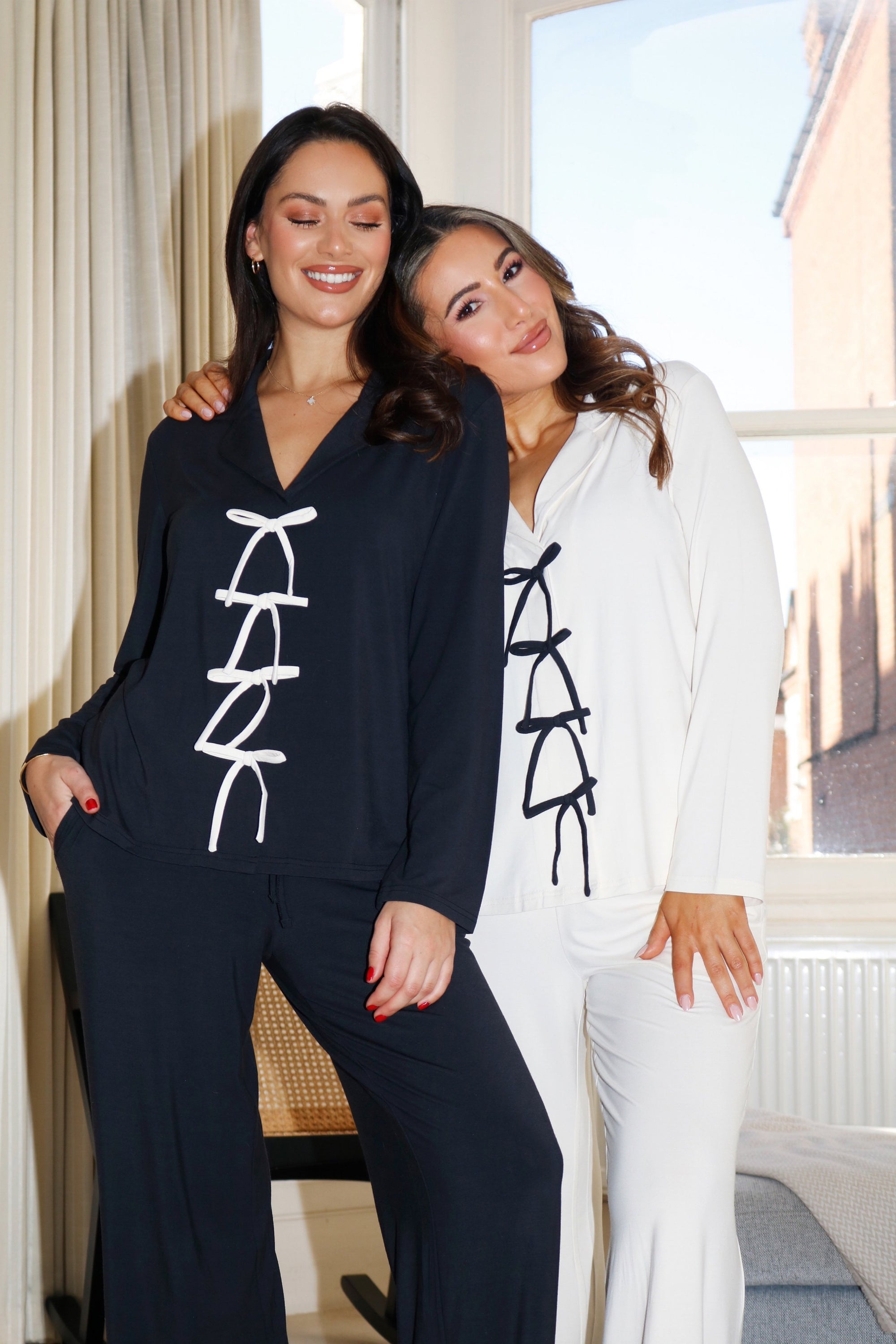 True Black Bow Long Sleeve shirt style