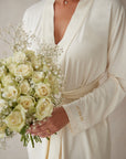 Bridal Soft Ivory Short Belted Robe