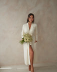 Bridal Soft Ivory Long Belted Robe