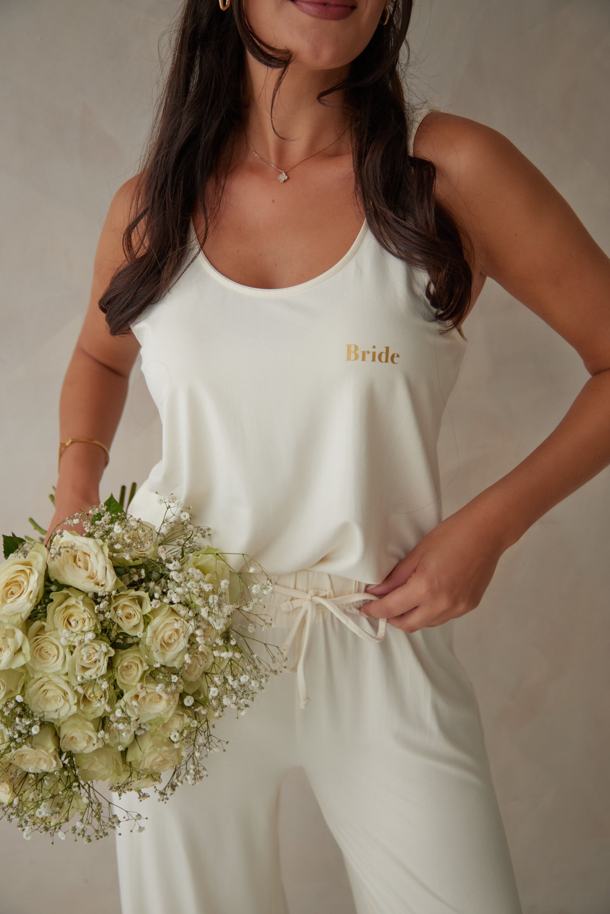 Bridal PJ Soft Ivory scoop-neck vest
