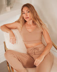 Spiced Chai cuffed drawstring trousers