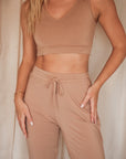 Spiced Chai cuffed drawstring trousers