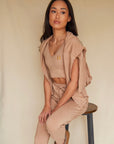 Spiced Chai cuffed drawstring trousers