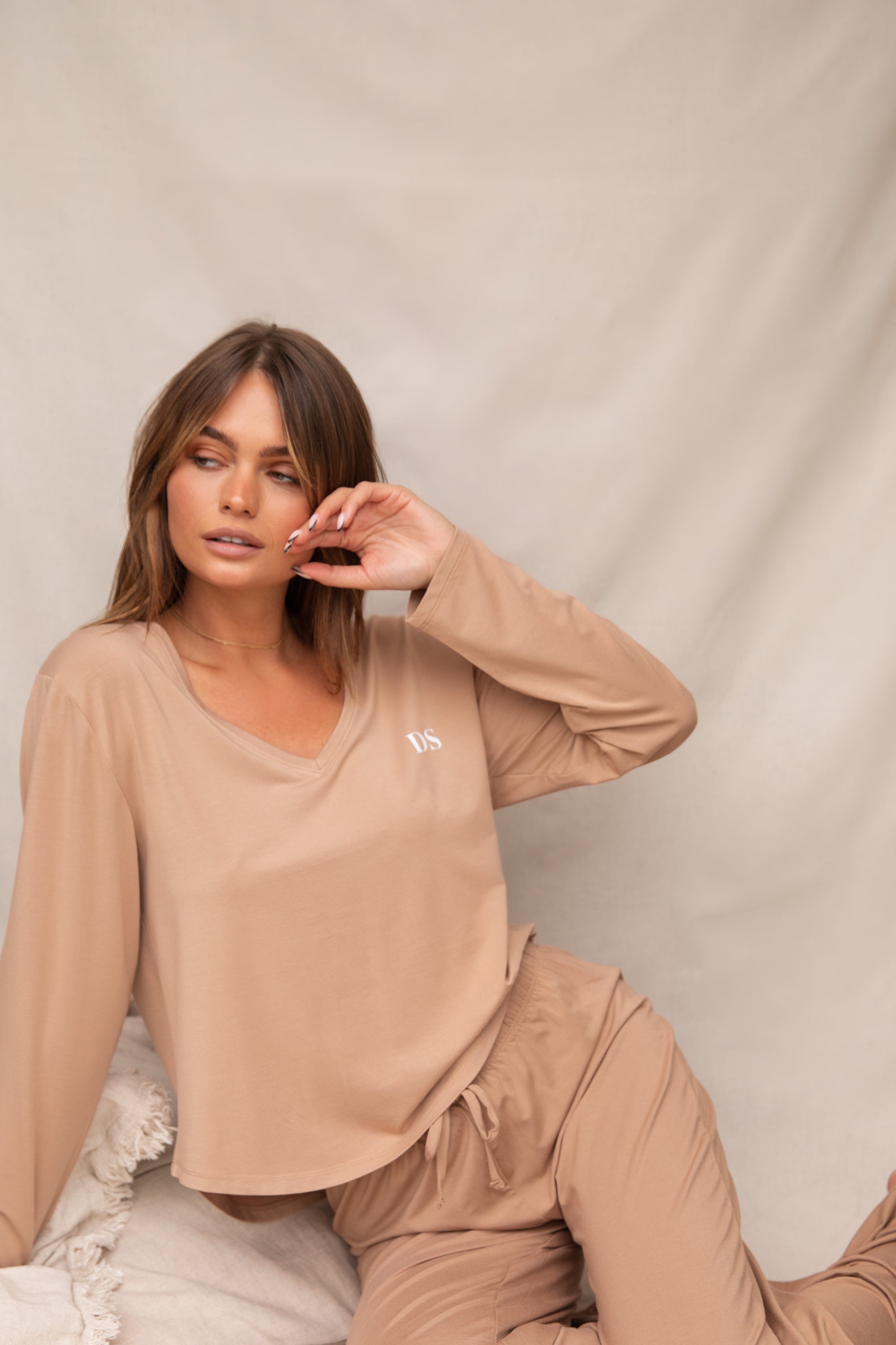 Spiced Chai Long Sleeve V-neck t-shirt
