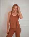 LIMITED EDITION Chestnut Brown scoop-neck vest