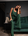 LIMITED EDITION Deep Forest drawstring wide-leg trousers