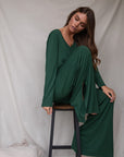 LIMITED EDITION Deep Forest drawstring wide-leg trousers