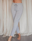 Pebble Grey cuffed drawstring trousers