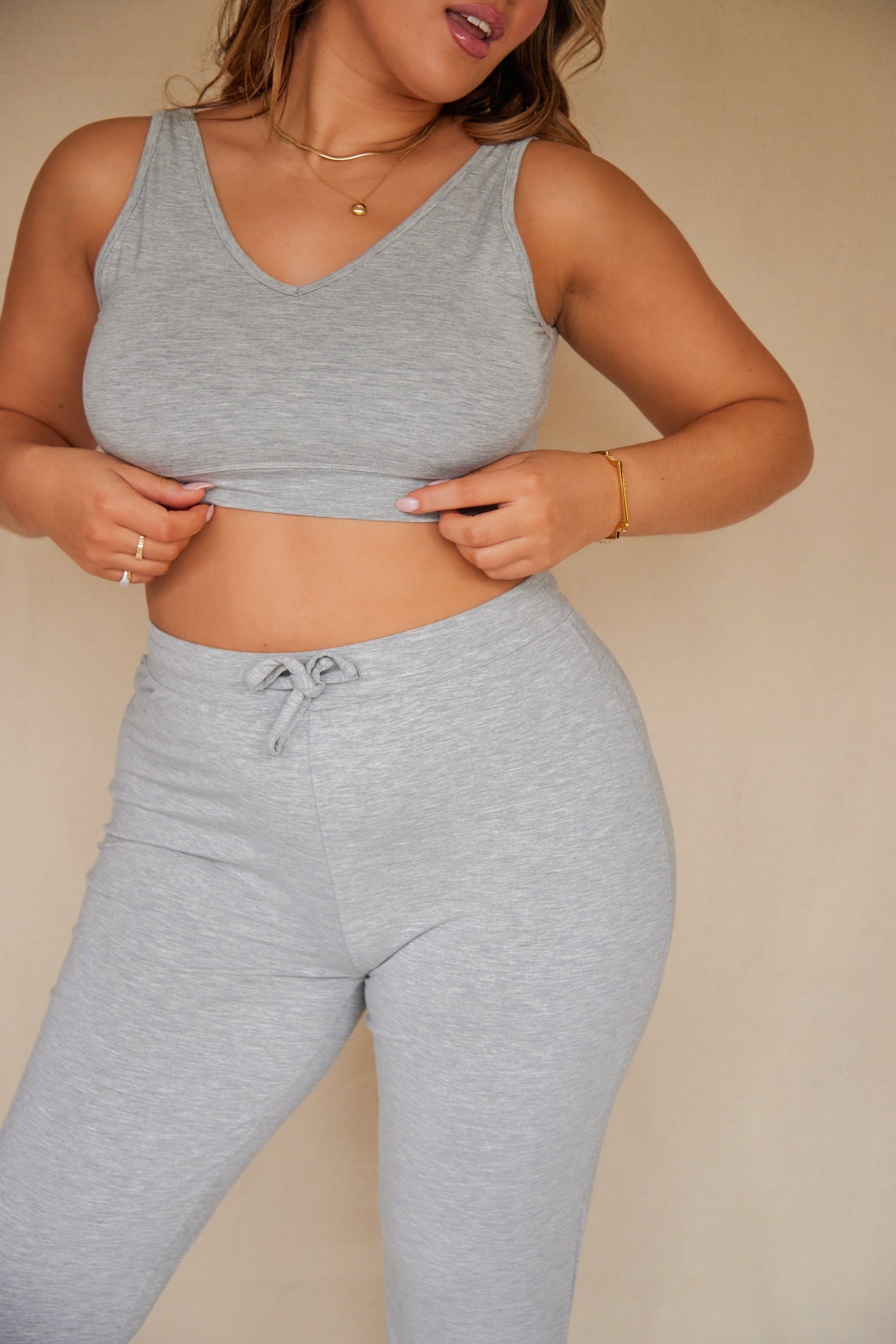 Pebble Grey Reversible crop top
