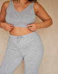 Pebble Grey Reversible crop top