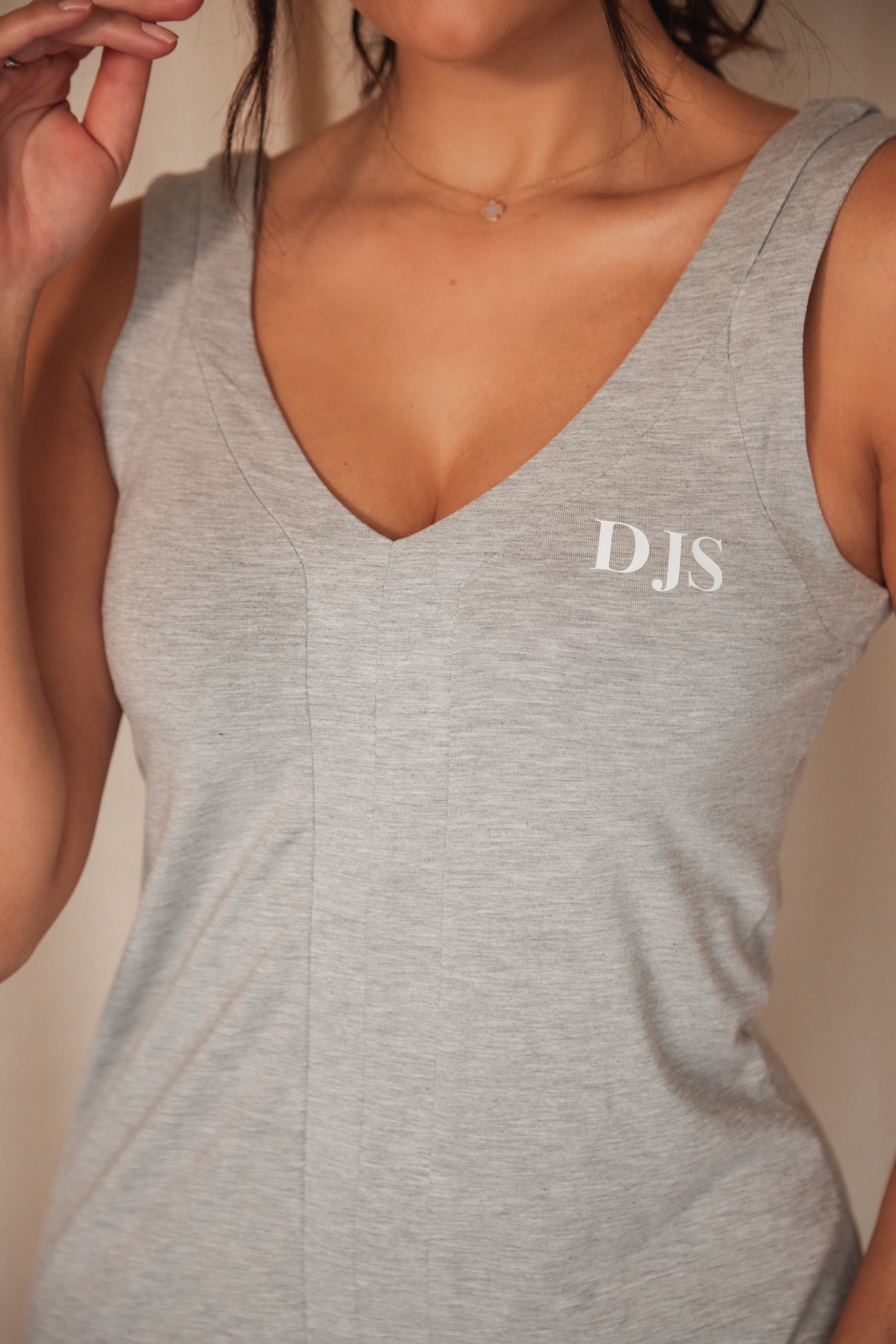 Pebble Grey V-Neck Sleep Dress