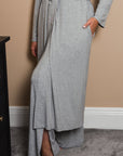 Pebble Grey Long Belted Robe