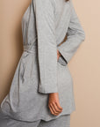 Pebble Grey Short Belted Robe
