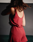 LIMITED EDITION Rich Merlot ruffle drawstring shorts