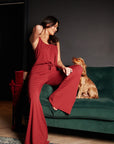 LIMITED EDITION Rich Merlot drawstring wide-leg trousers