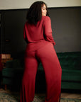 LIMITED EDITION Rich Merlot drawstring wide-leg trousers