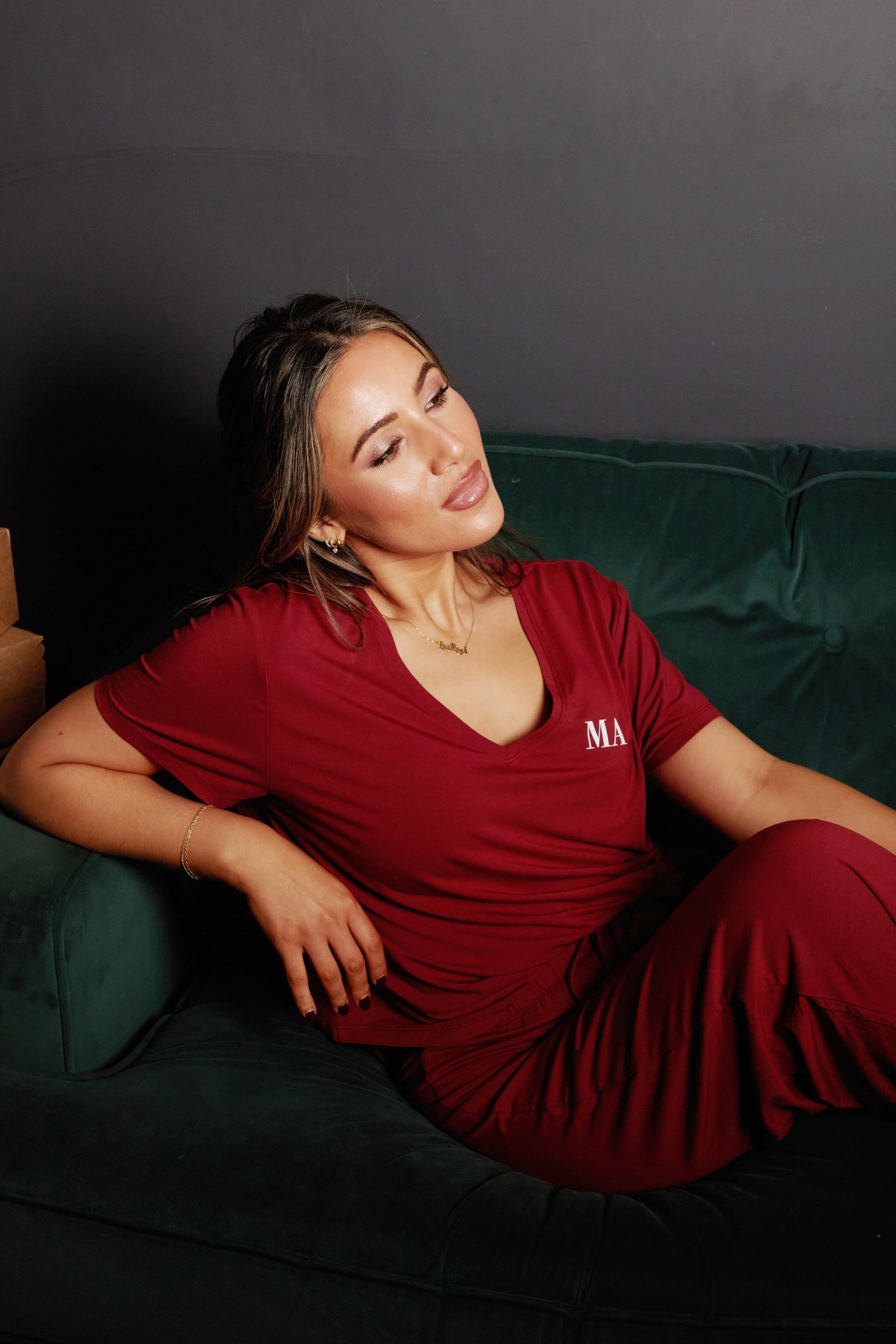 LIMITED EDITION Rich Merlot V-neck t-shirt