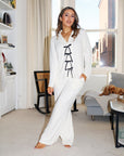Soft Ivory Bow Long Sleeve shirt style