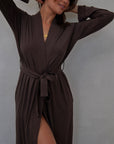 LIMITED EDITION Espresso Brown Long Belted Robe - PRE-SALE dispatch w/c 24th Nov