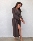 LIMITED EDITION Espresso Brown Long Belted Robe