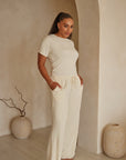 Soft Ivory Sculpt round neck t-shirt