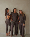 LIMITED EDITION Espresso Brown cuffed drawstring trousers
