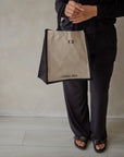 True Black straight leg drawstring trousers