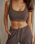 LIMITED EDITION Espresso Brown Reversible crop top