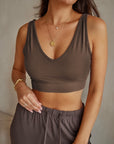 LIMITED EDITION Espresso Brown Reversible crop top