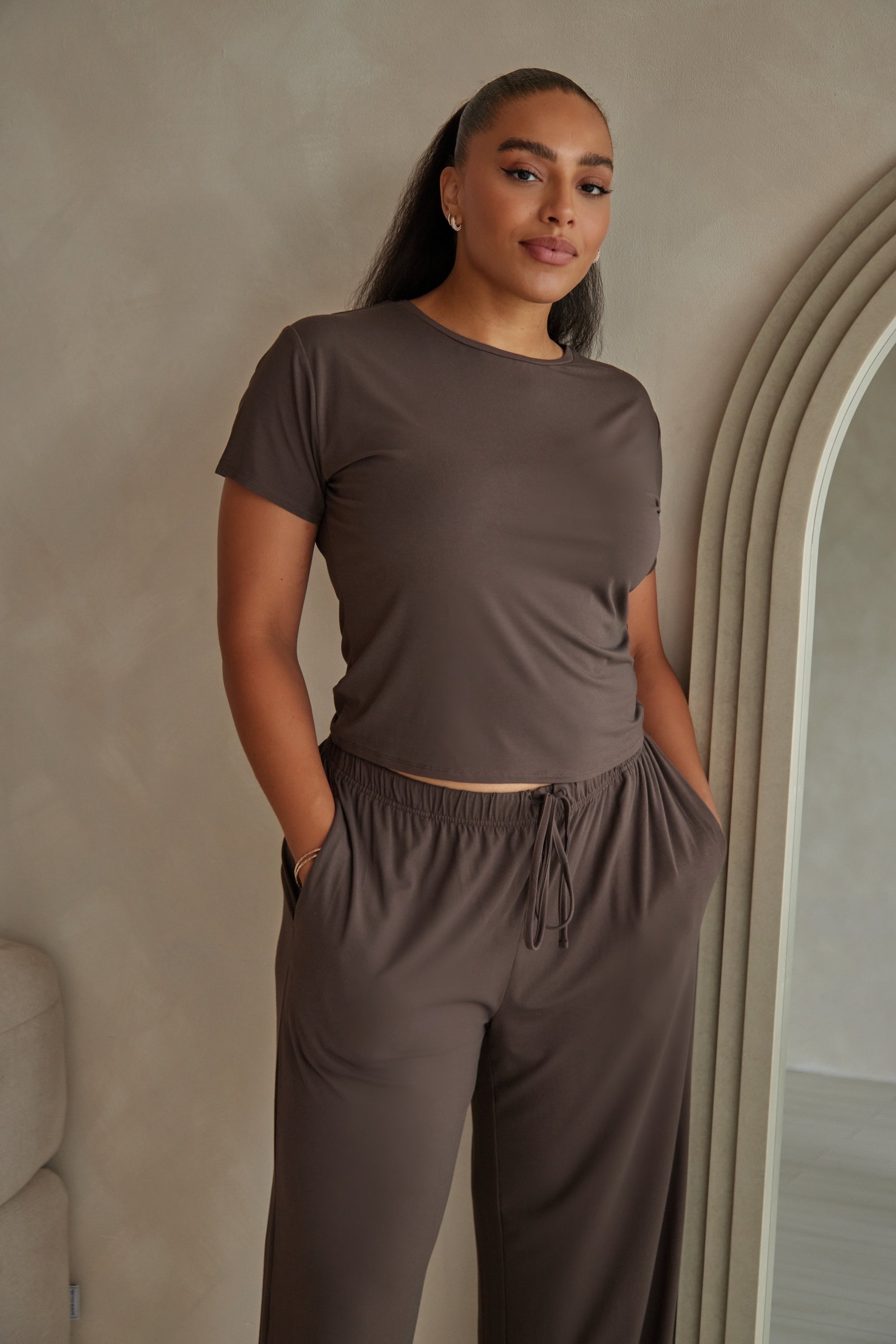 LIMITED EDITION Espresso Brown Sculpt round neck t-shirt