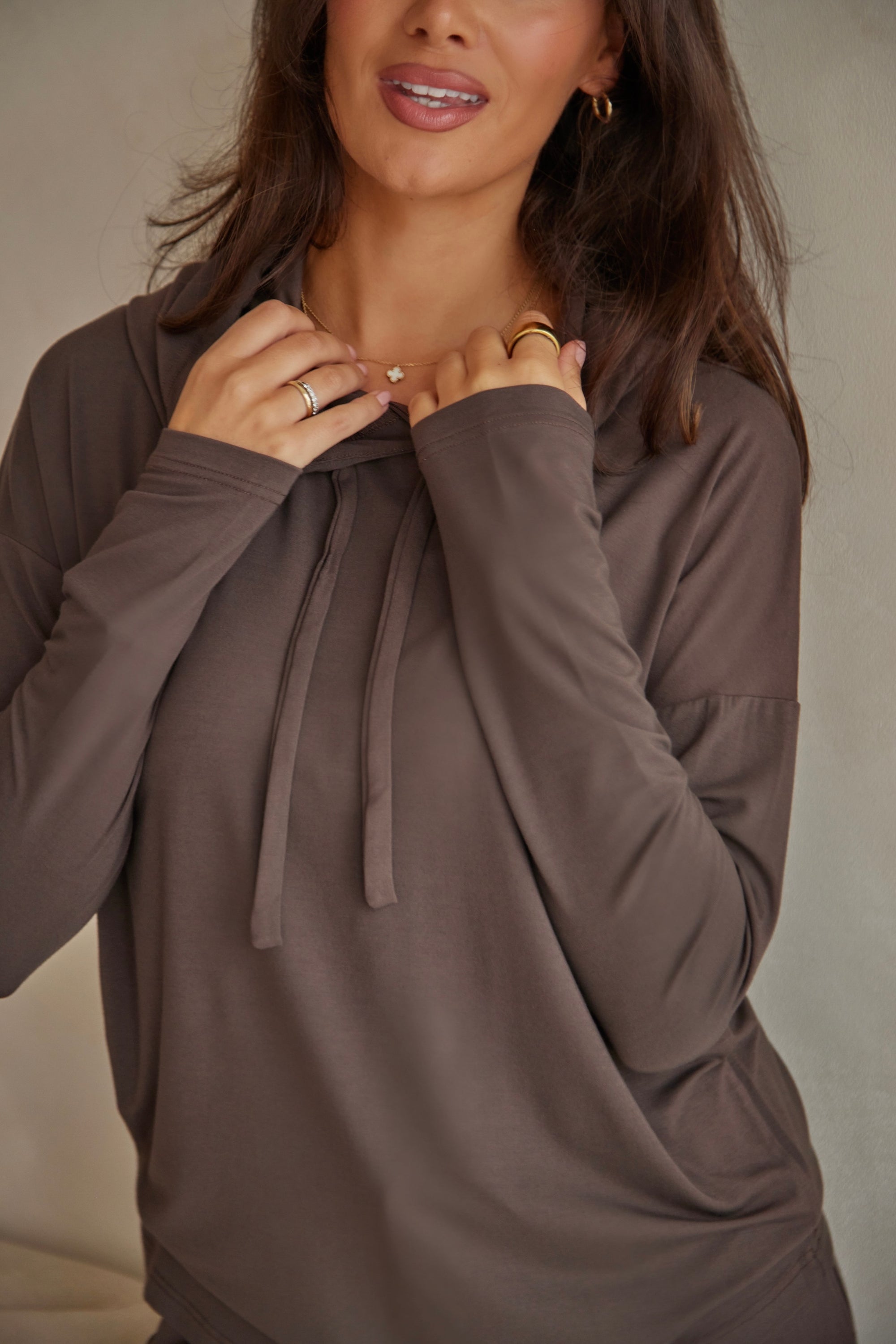 Espresso Brown Luxe Hoodie
