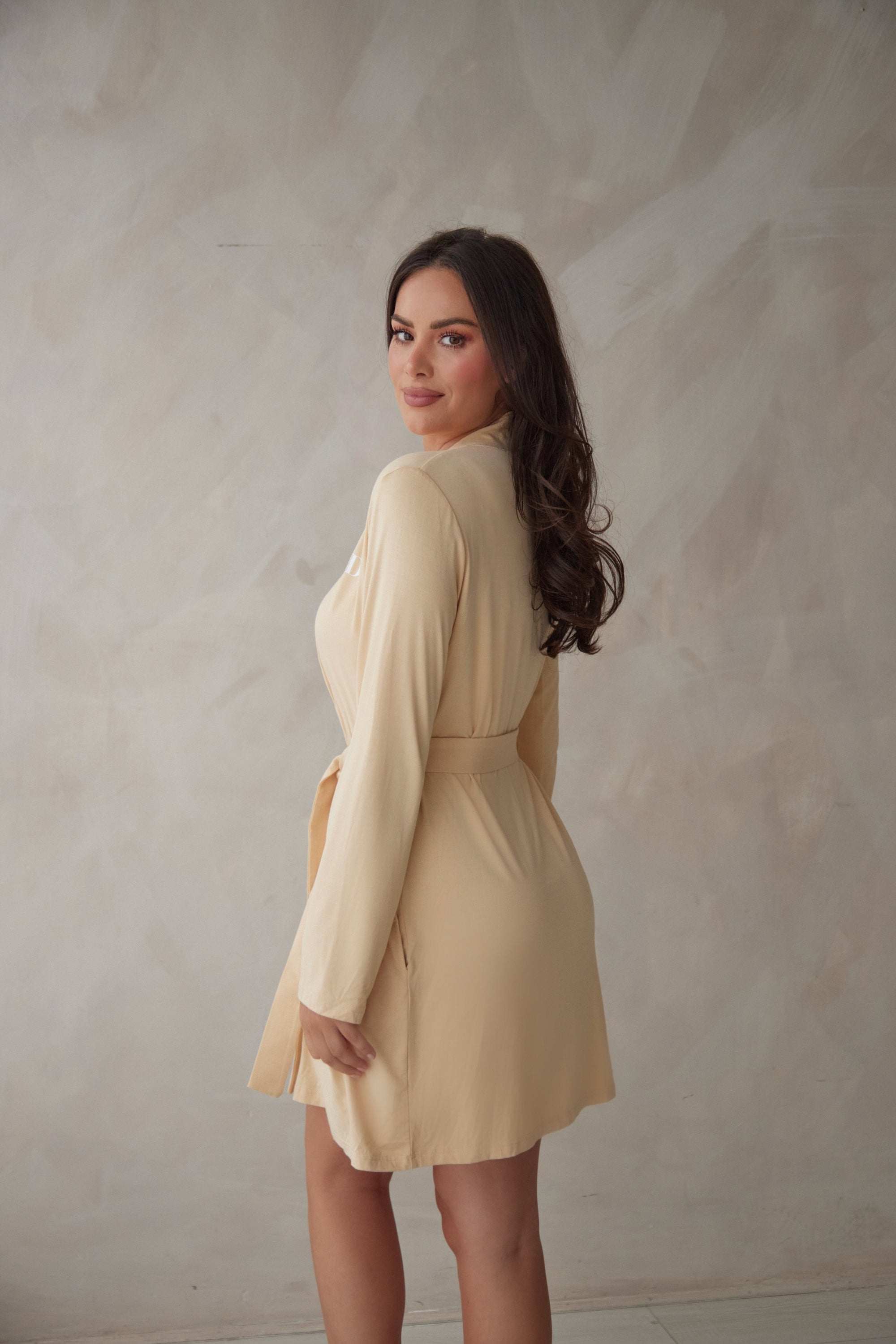 LIMITED EDITION Butter Yellow Short Belted Robe