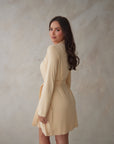 LIMITED EDITION Butter Yellow Short Belted Robe