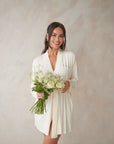 Bridal Soft Ivory Short Belted Robe