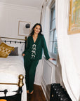 Deep Forest straight leg drawstring trousers
