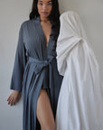 LIMITED EDITION Charcoal Grey Long Belted Robe