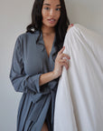 LIMITED EDITION Charcoal Grey Long Belted Robe